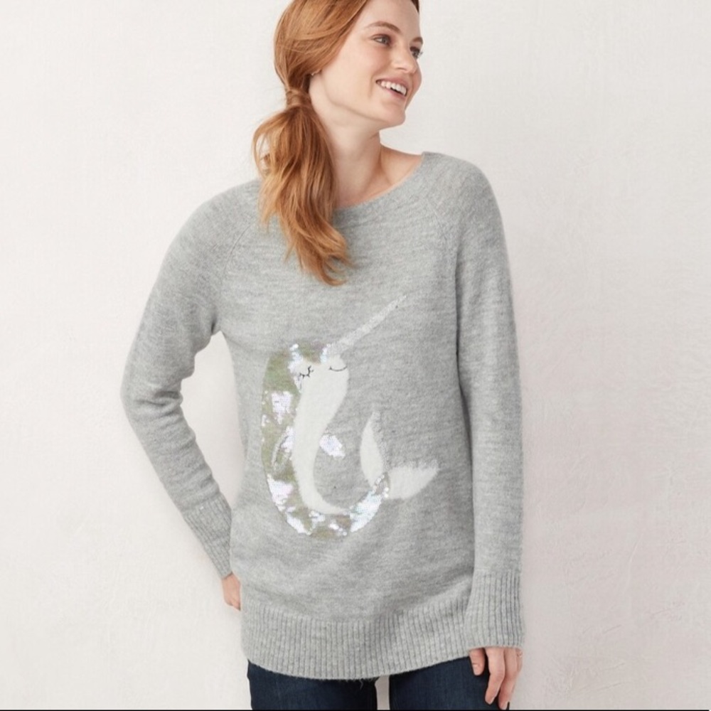 LC Lauren Conrad Novelty Tunic Crewneck Sweater 🦄